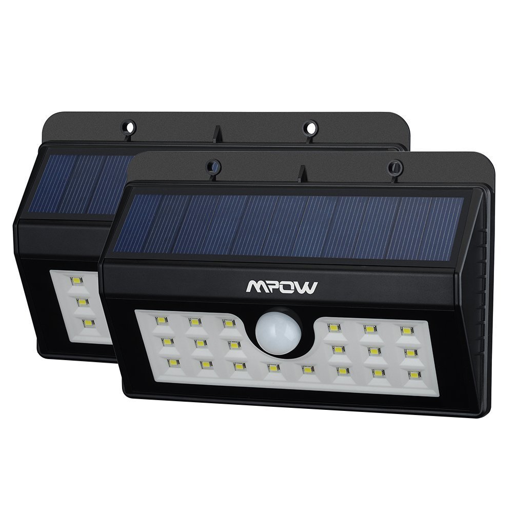送料無料】【二個セット】Mpow 20 LED ソーラーライト 屋外 壁 おしゃれ 夜間自動点灯 人感 センサー 明るい 省エネ