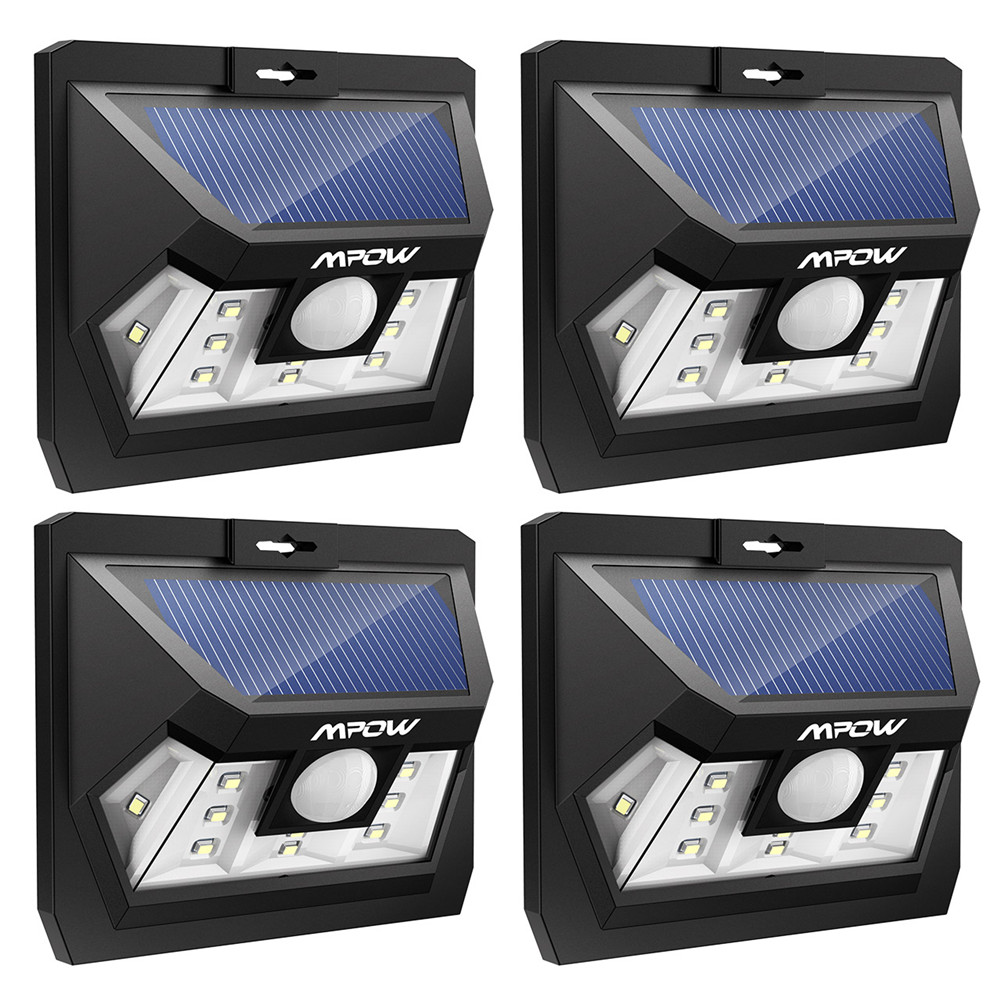 【送料無料】【四個セット】Mpow 10 LED ソーラーライト センサーライト 人感センサーライト 防犯ライト 外灯 壁掛け式 - ウインドウを閉じる