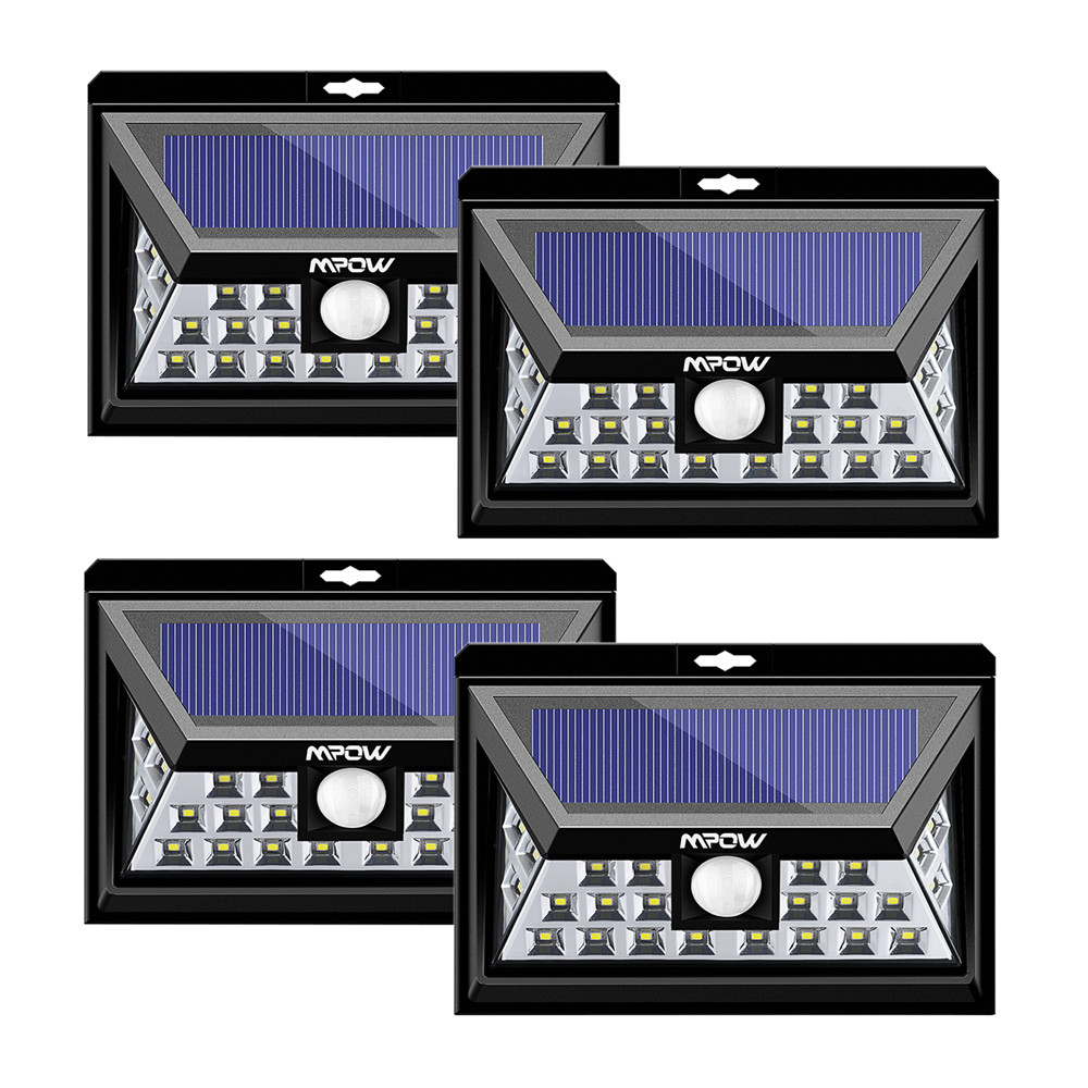 【二個セット】Mpow 24 LED ソーラーライト センサーライト 人感センサーライト IP65防水防塵 電気鍍金ライトボード